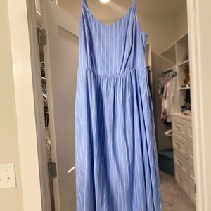 Blue and white chambray dress